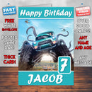 Monster Trucks 2017 Theme Style Personalised Kids Inspired Movie Birthday Card (SA)