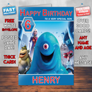 Personalised Monsters Vs Aliens Inspired Style Game Kids Inspired Birthday Card (SA)