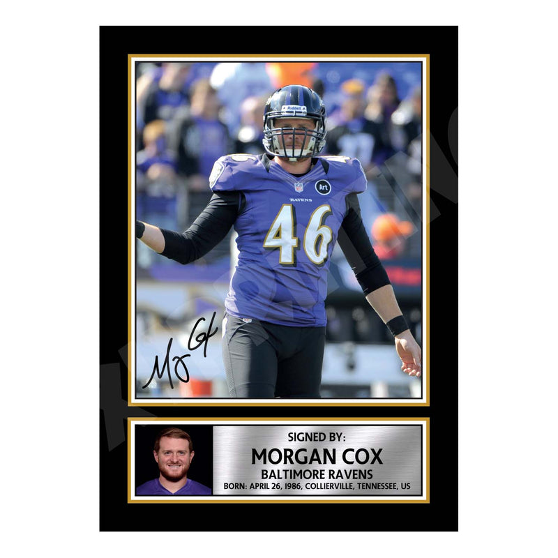 Morgan Cox 1 Limited Edition Football Signed Print - American Footballer