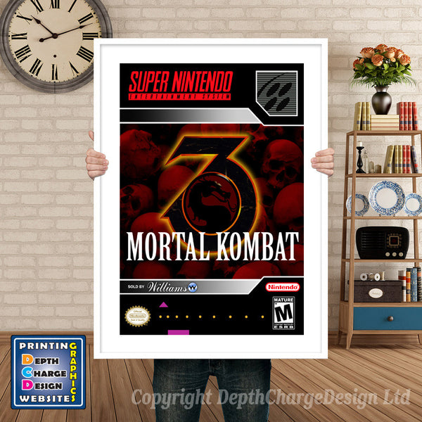 Mortal Kombat 3 Super Nintendo Game Inspired Theme Retro Gaming Poster