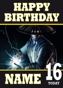 Mortal Kombat Design Raiden THEME INSPIRED Kids Adult Personalised Birthday Card Birthday Card