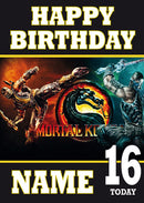Mortal Kombat Design Scorpion Vs Sub Zero THEME INSPIRED Kids Adult Personalised Birthday Card Birthday Card