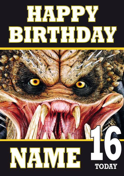 Mortal Kombat Predator THEME INSPIRED Kids Adult Personalised Birthday Card Birthday Card