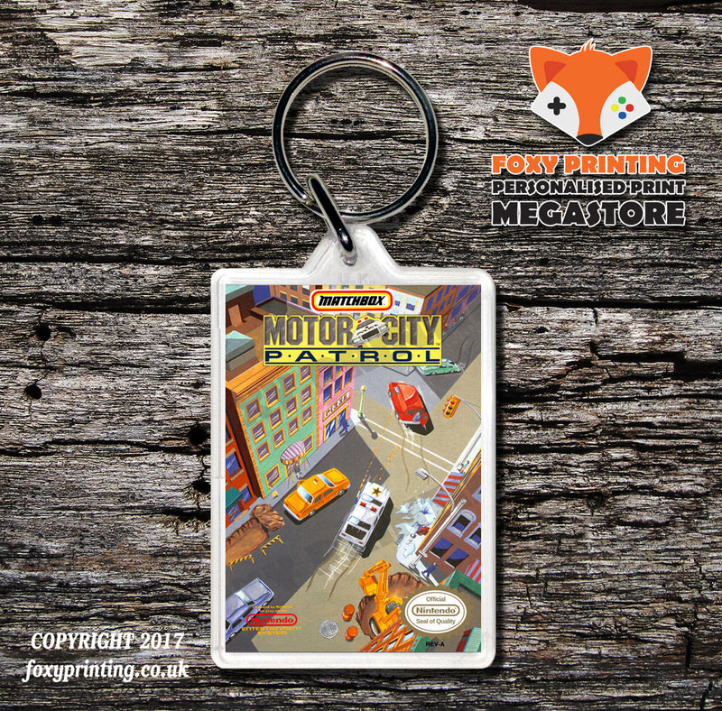 Monster Truck Rally Retro NES Game Cover Art Gaming Keyring
