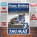 Motorsport Race Theme Inspired Kids Inspired Adult Personalised Sports Birthday Card (SA)