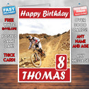 Mountain Biking Theme Inspired Kids Inspired Adult Personalised Sports Birthday Card (SA)