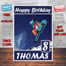 Mountain Skiing Theme Inspired Kids Inspired Adult Personalised Sports Birthday Card (SA)