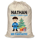 PERSONALISED Cartoon Inspired Super Hero Fantastic NATHAN - XL Children's Christmas Santa Sack CUSTOMISE Present