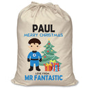 PERSONALISED Cartoon Inspired Super Hero Fantastic PAUL - XL Children's Christmas Santa Sack CUSTOMISE Present