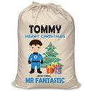 PERSONALISED Cartoon Inspired Super Hero Fantastic TOMMY - XL Children's Christmas Santa Sack CUSTOMISE Present