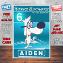 Mr Peabody Style Theme Personalised Kidshows Birthday Card (SA)