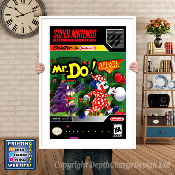 Mr Super Nintendo Game Inspired Theme Retro Gaming Poster