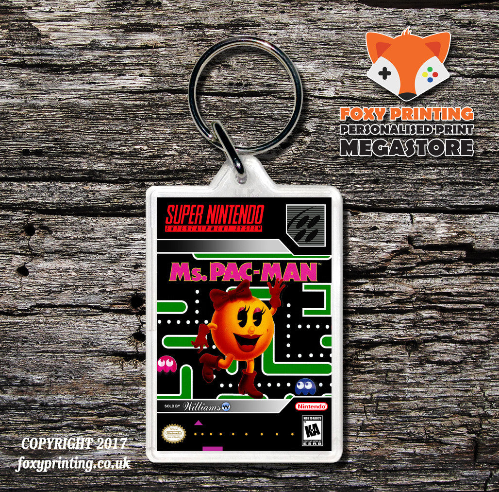 Ms. Pac-Man Game Inspired Retro Gaming Keyring