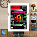 Ms. Pacman Super Nintendo GAME INSPIRED THEME Retro Gaming Poster A4 A3 A2 Or A1