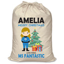PERSONALISED Cartoon Inspired Super Hero Fantastic - XL Children's Christmas Santa Sack CUSTOMISE Present