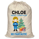 PERSONALISED Cartoon Inspired Super Hero Fantastic CHLOE - XL Children's Christmas Santa Sack CUSTOMISE Present