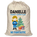PERSONALISED Cartoon Inspired Super Hero Fantastic DANIELLE - XL Children's Christmas Santa Sack CUSTOMISE Present