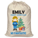 PERSONALISED Cartoon Inspired Super Hero Fantastic EMILY - XL Children's Christmas Santa Sack CUSTOMISE Present