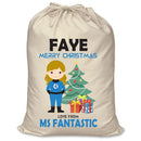 PERSONALISED Cartoon Inspired Super Hero Fantastic FAYE - XL Children's Christmas Santa Sack CUSTOMISE Present