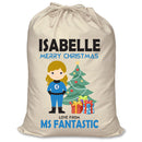 PERSONALISED Cartoon Inspired Super Hero Fantastic ISABELLE - XL Children's Christmas Santa Sack CUSTOMISE Present