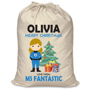 PERSONALISED Cartoon Inspired Super Hero Fantastic OLIVIA - XL Children's Christmas Santa Sack CUSTOMISE Present