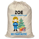 PERSONALISED Cartoon Inspired Super Hero Fantastic ZOE - XL Children's Christmas Santa Sack CUSTOMISE Present