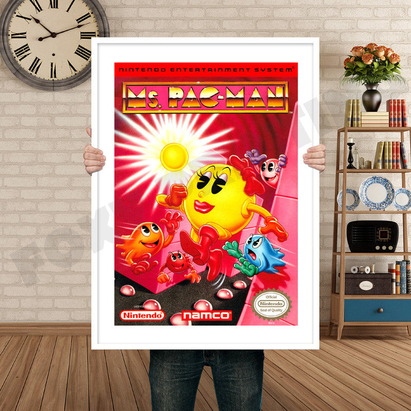 Ms Pacman Namco Retro GAME INSPIRED THEME Nintendo NES Gaming A4 A3 A2 Or A1 Poster Art 410