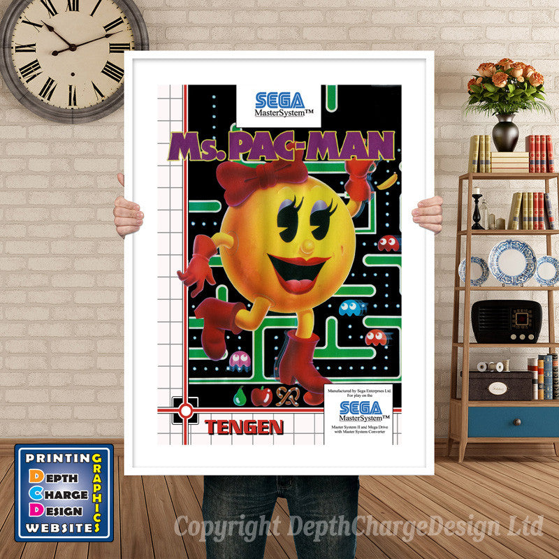 Ms Pacman Inspired Retro Gaming Poster A4 A3 A2 Or A1