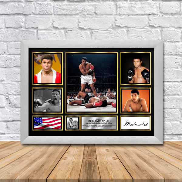 Muhammad Ali Printed Signature Print – Reproduction Print