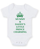 Mummy And Daddy's Little Prince Personalised Baby Boy Girl Unisex Short Sleeve Bodysuit