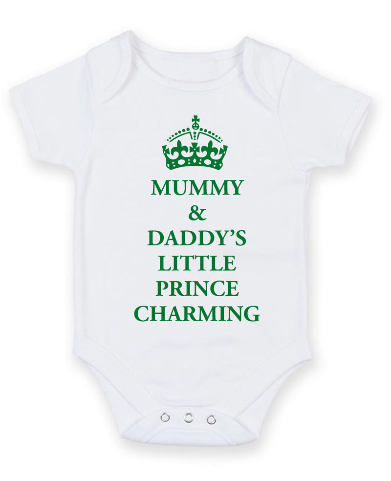 Mummy And Daddy's Little Prince Personalised Baby Boy Girl Unisex Short Sleeve Bodysuit