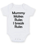 Mummy Make Rules Personalised Baby Boy Girl Unisex Short Sleeve Bodysuit