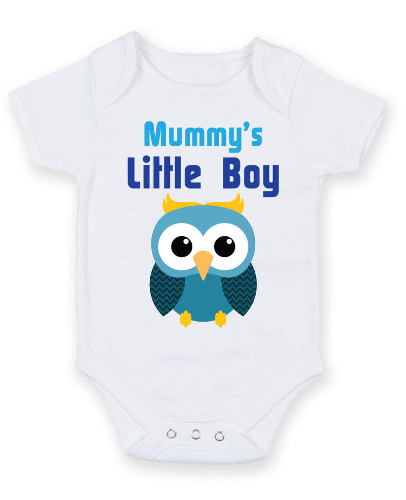 Mummy's Little Boy Owl 2 Baby Grow Bodysuit
