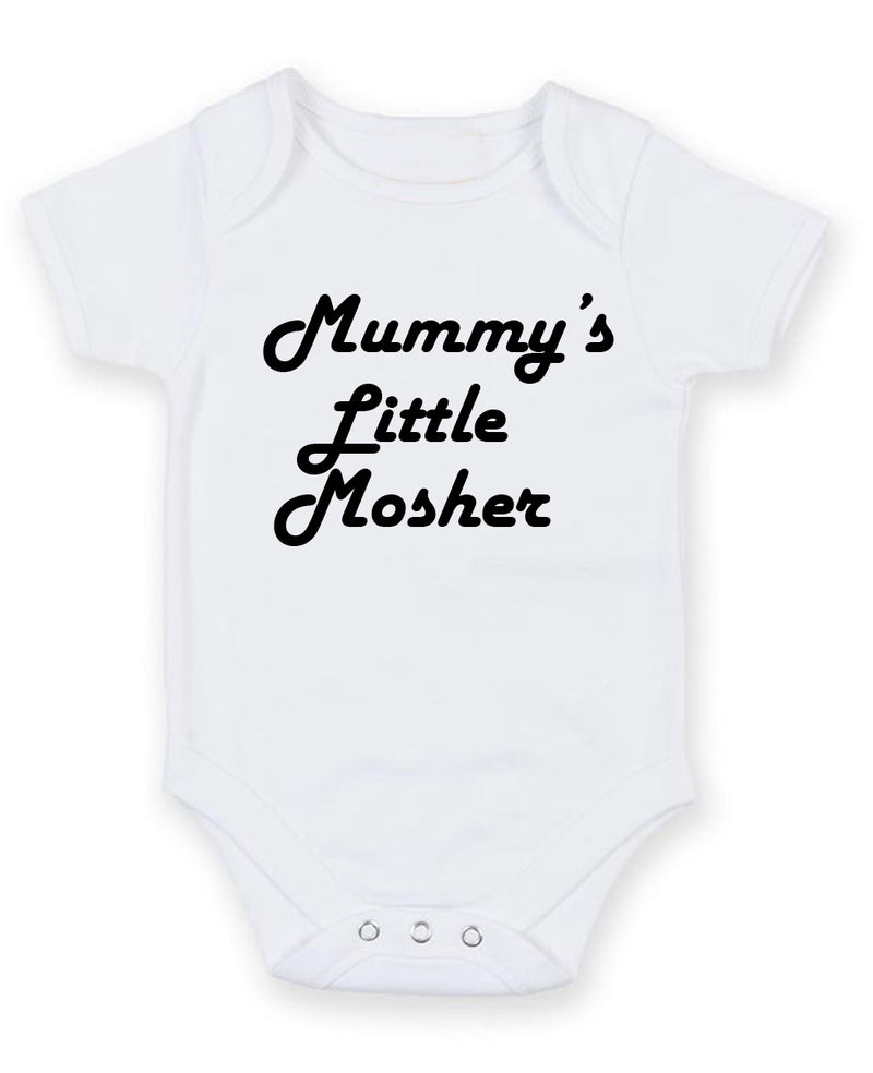 Mummys Little Mosher Personalised Baby Boy Girl Unisex Short Sleeve Bodysuit