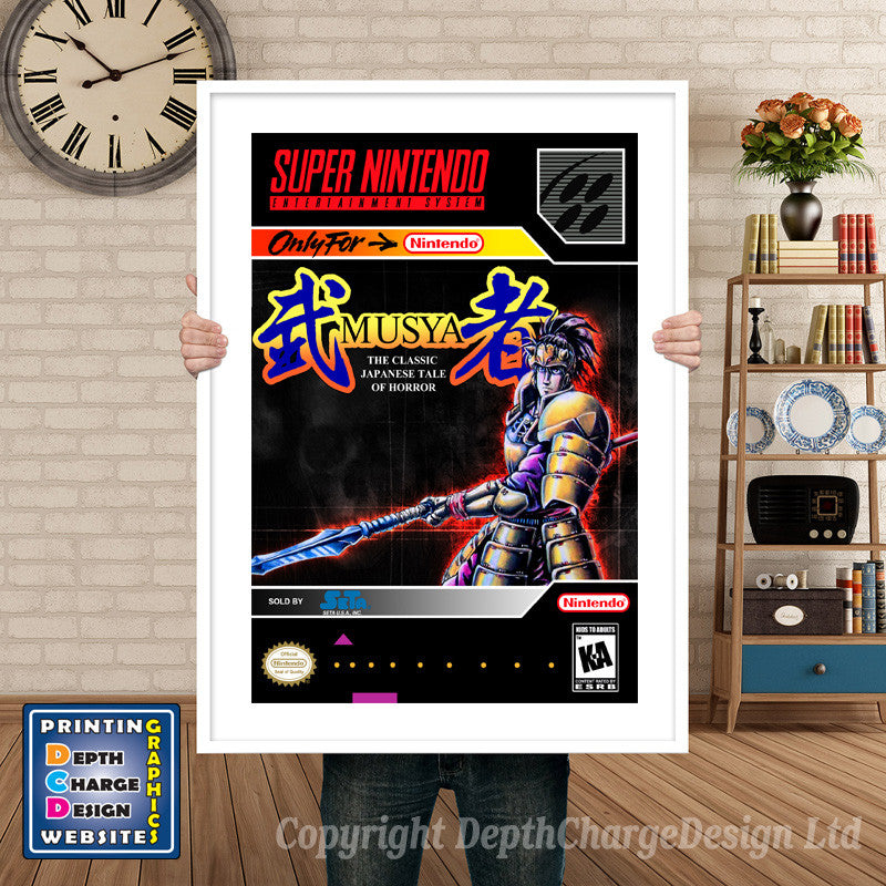 Musya Super Nintendo GAME INSPIRED THEME Retro Gaming Poster A4 A3 A2 Or A1