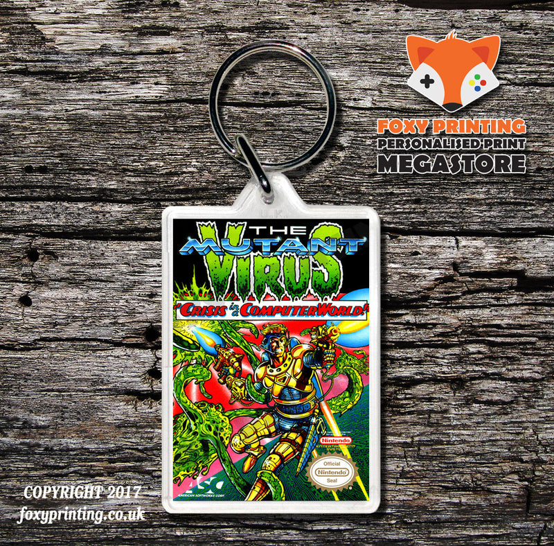 Muscle Retro NES Game Cover Art Gaming Keyring