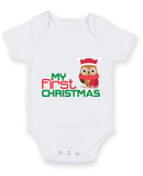 My 1st First Christmas Xmas Owl Baby Grow Bodysuit