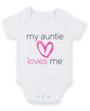 My Auntie Loves me Heart Baby Grow Bodysuit