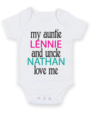 My Auntie and Uncle Love Me Baby Grow Bodysuit