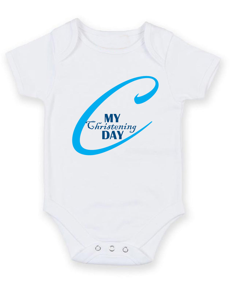 My Christianing Day Personalised Baby Boy Girl Unisex Short Sleeve Bodysuit