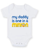 My Daddy Is One In A Minion Personalised Baby Boy Girl Unisex Short Sleeve Bodysuit