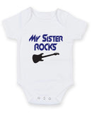 My Sister Rocks Printed Baby Grow Bodysuit Boy Girl Unisex Gift