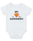 My Dad Is My Super Hero Personalised Baby Boy Girl Unisex Short Sleeve Bodysuit
