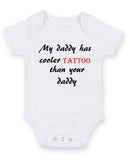 My Daddy Ahs Cooler Tatoos Personalised Baby Boy Girl Unisex Short Sleeve Bodysuit