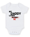 My Daddy Love Rugby Personalised Baby Boy Girl Unisex Short Sleeve Bodysuit