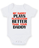 My Daddy Plays Playstation Personalised Baby Boy Girl Unisex Short Sleeve Bodysuit