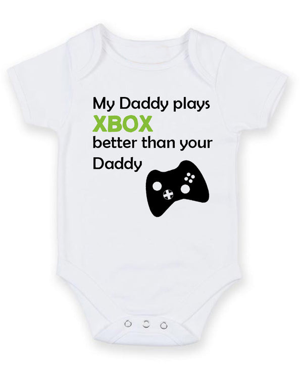 My Daddy Plays Xbox Better Personalised Baby Boy Girl Unisex Short Sleeve Bodysuit