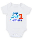 My First Birthday Personalised Baby Boy Girl Unisex Short Sleeve Bodysuit