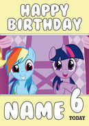 THEME INSPIRED Kids Adult Personalised Birthday Card My Little Pony Birthday Card 10