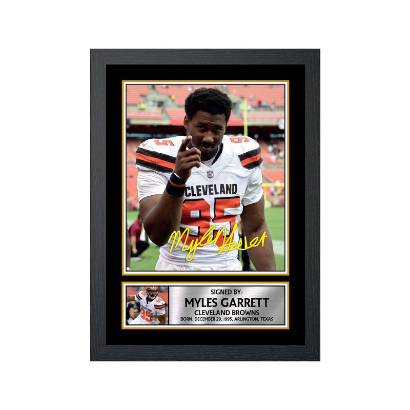 Myles Garrett Limited Edition Football Signed Print - American Footballer